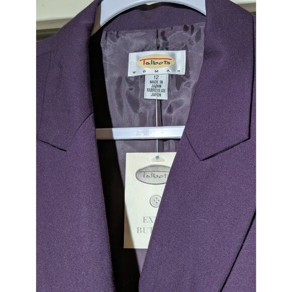 Vintage Talbot's Aubergine Double Breasted Wool Blazer NWT Womens Plus Sz 12W - Picture 4 of 11